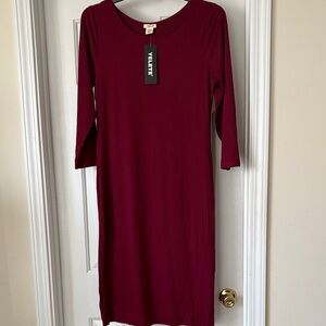 Yelete Women's Burgundy Midi Bodycon Dress